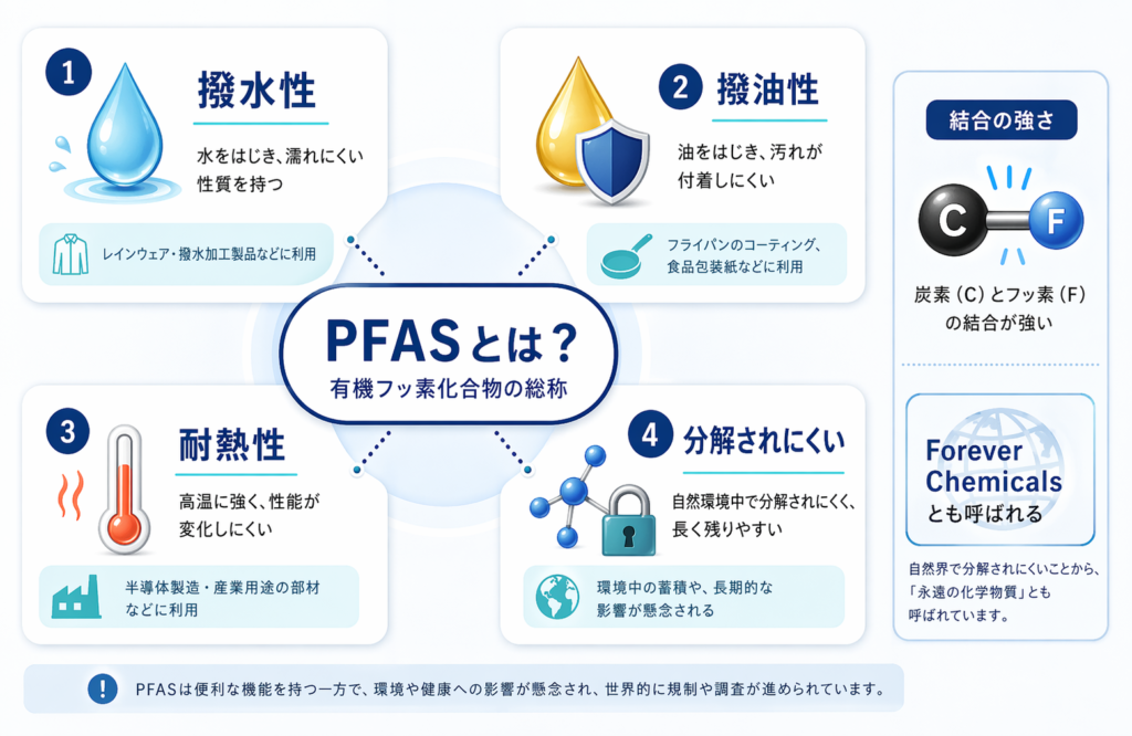 PFASの特徴と基本性質をまとめた図解