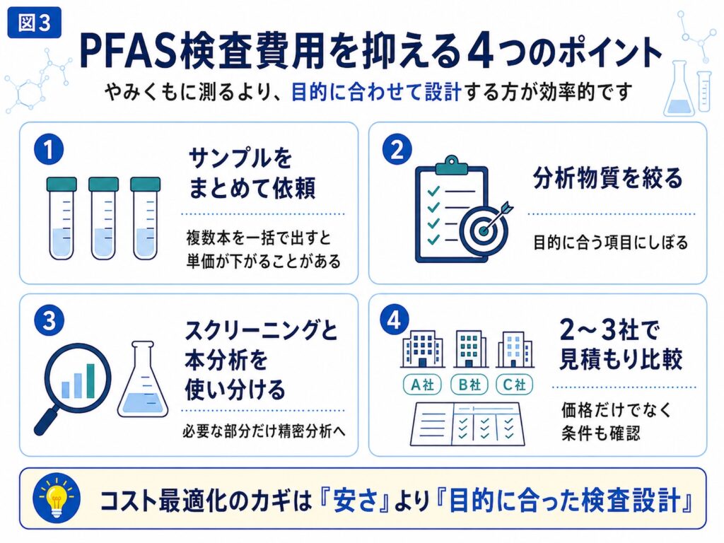 PFAS検査費用を抑える4つのポイント