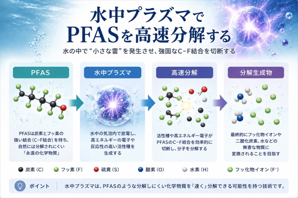 - PFAS Solutions+ PFAS専門支援サイト 水中プラズマでPFASを高速分解する