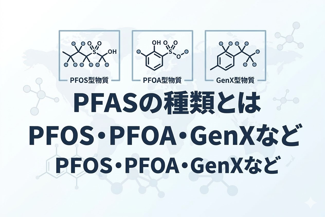 PFASの種類とは？PFOS・PFOA・GenXなど代表的な有機フッ素化合物を解説