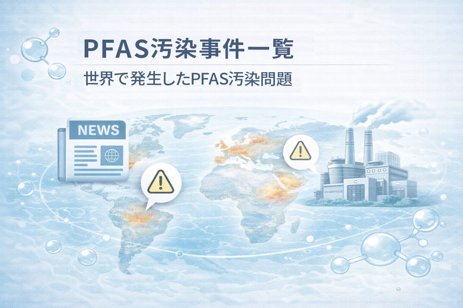 PFAS汚染事件一覧｜世界で発生したPFAS汚染問題