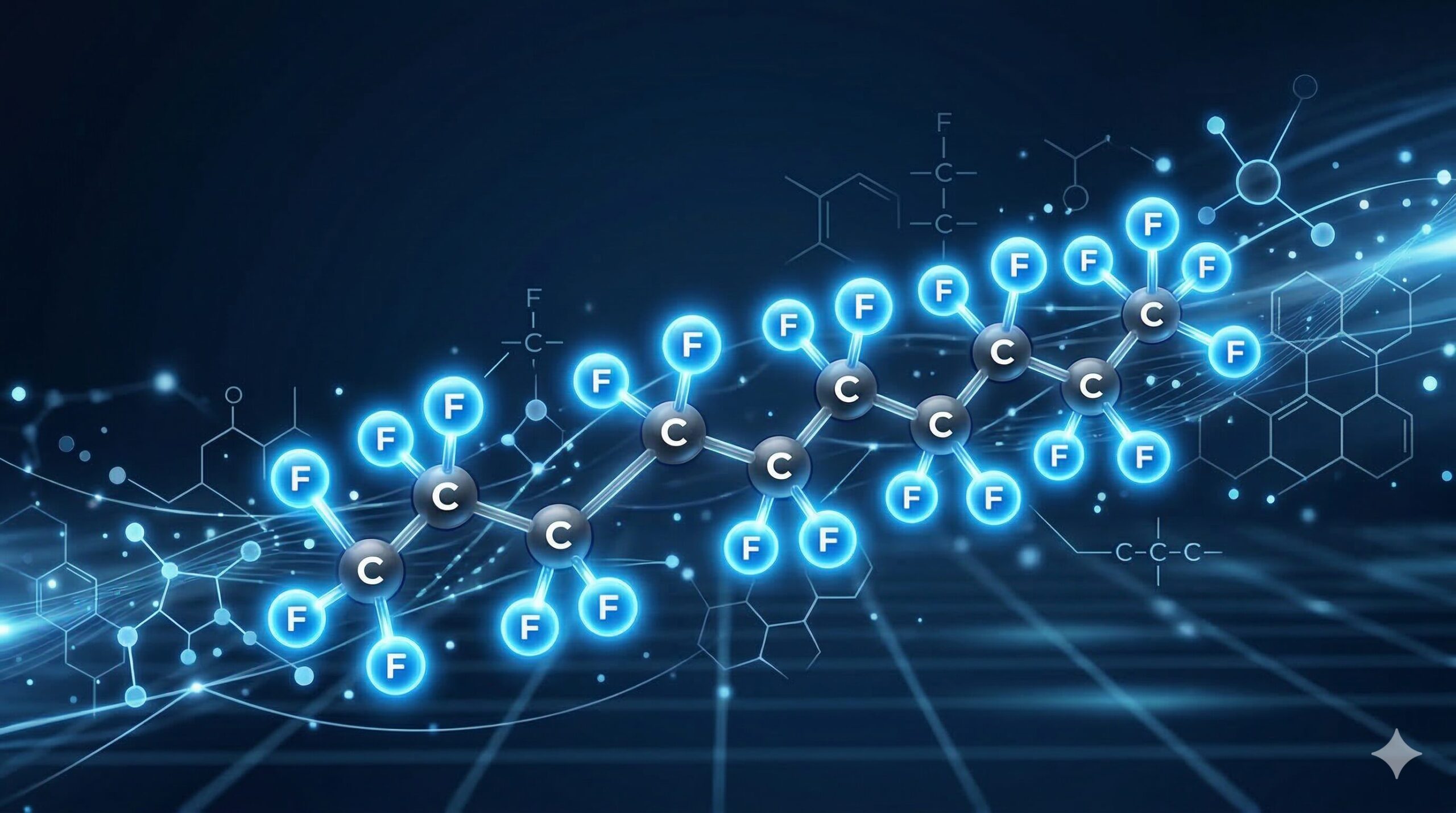 PFASは炭素とフッ素が結合した非常に安定した化学構造を持つ。