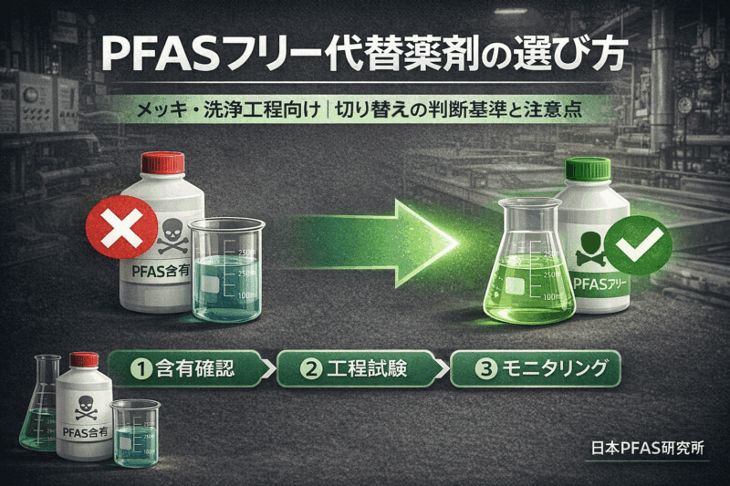 PFASフリー代替薬剤の選び方【メッキ・洗浄工程向け】｜切り替えの判断基準と注意点