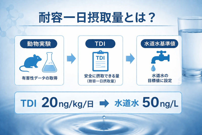 TDI（耐容一日摂取量）とは何か？PFASの健康基準の考え方と水質基準への計算プロセスを解説