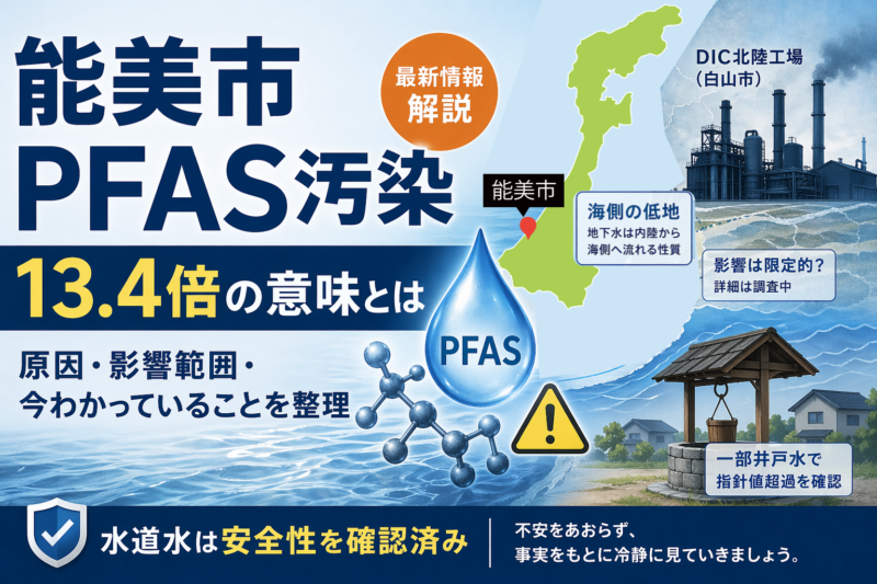 能美市PFAS汚染｜13.4倍検出の意味と原因・影響範囲を冷静に解説