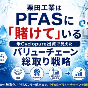 栗田工業はPFASに「賭けて」いる─米Cyclopure出資で見えた、バリューチェーン総取り戦略