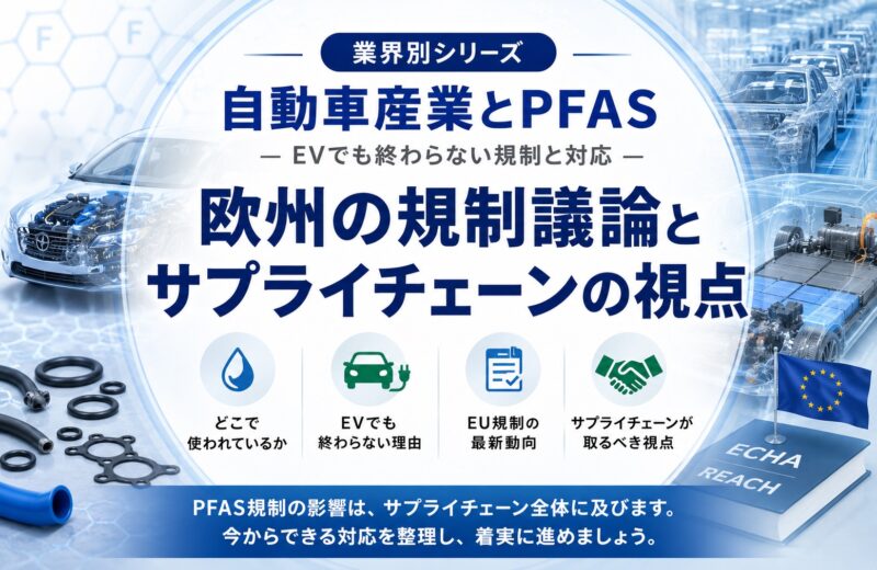自動車とPFAS｜フッ素ゴム・フッ素樹脂とサプライチェーンへの影響【業界別シリーズ】