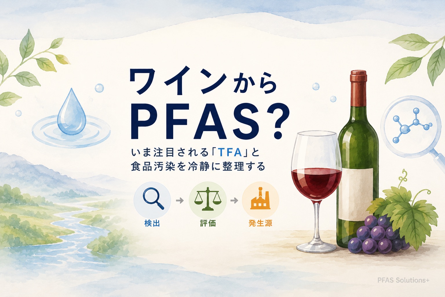 ワインからPFAS？TFA（トリフルオロ酢酸）とは何か｜食品分野に広がるPFAS問題を整理